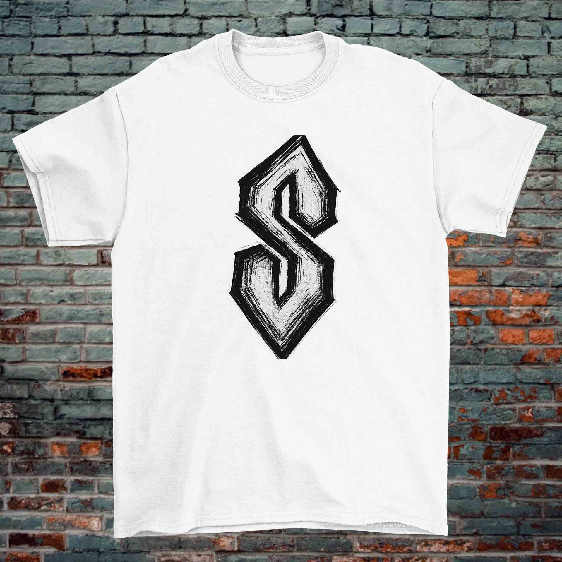 "Cool S" Graffiti Nostalgia T-Shirt – 90s Icon Sketch Design Stüssy S (Black & White, 100% Cotton) - Image 2
