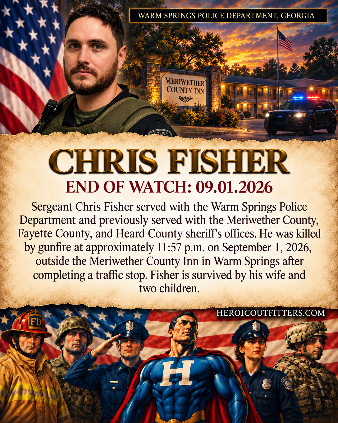Sergeant Chris Fisher, Warm Springs Police Department, End of Watch 2026-09-01