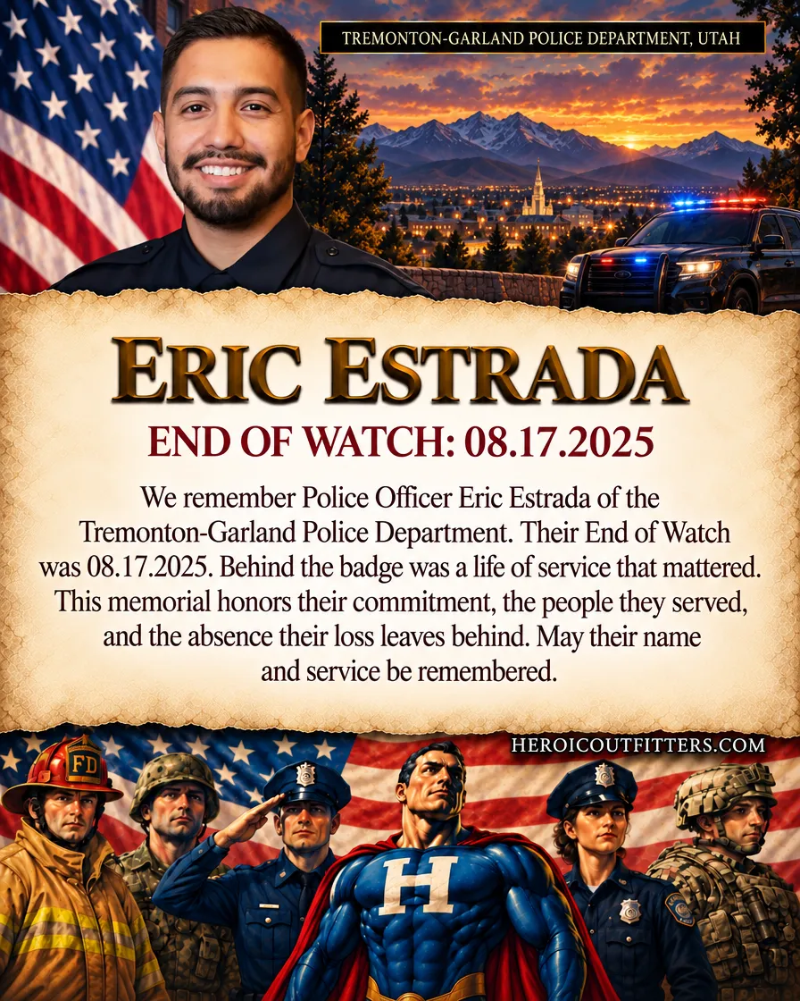 Police Officer Eric Estrada, Tremonton-Garland Police Department, End of Watch 2025-08-17