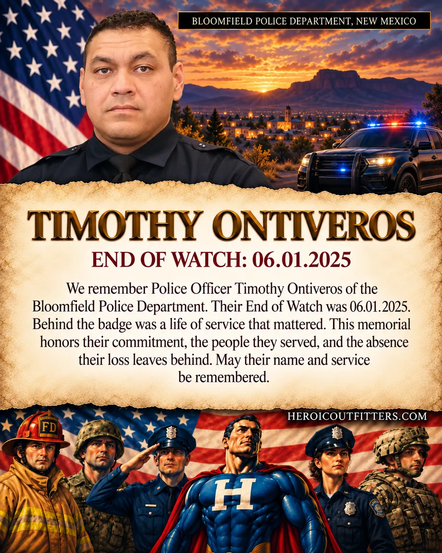 Police Officer Timothy Ontiveros, Bloomfield Police Department, End of Watch 2025-06-01