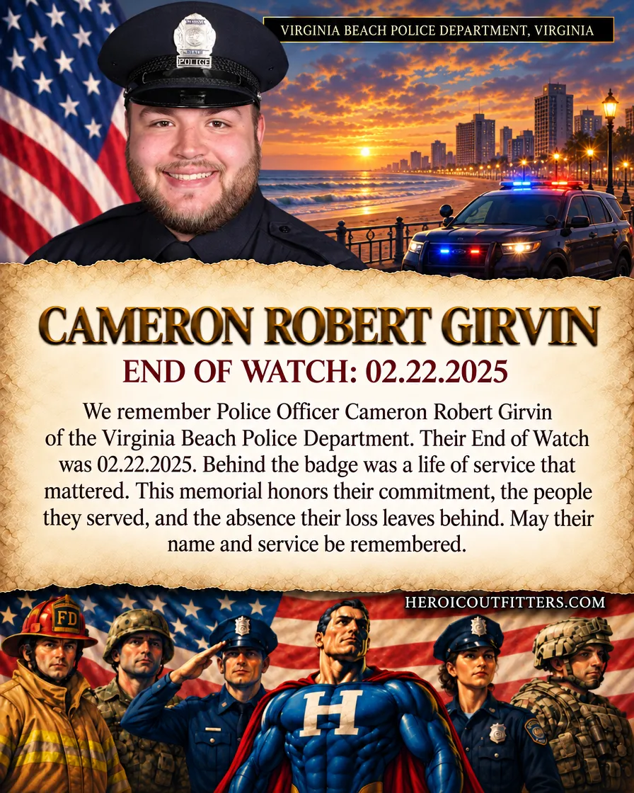Police Officer Cameron Robert Girvin, Virginia Beach Police Department, End of Watch 2025-02-22