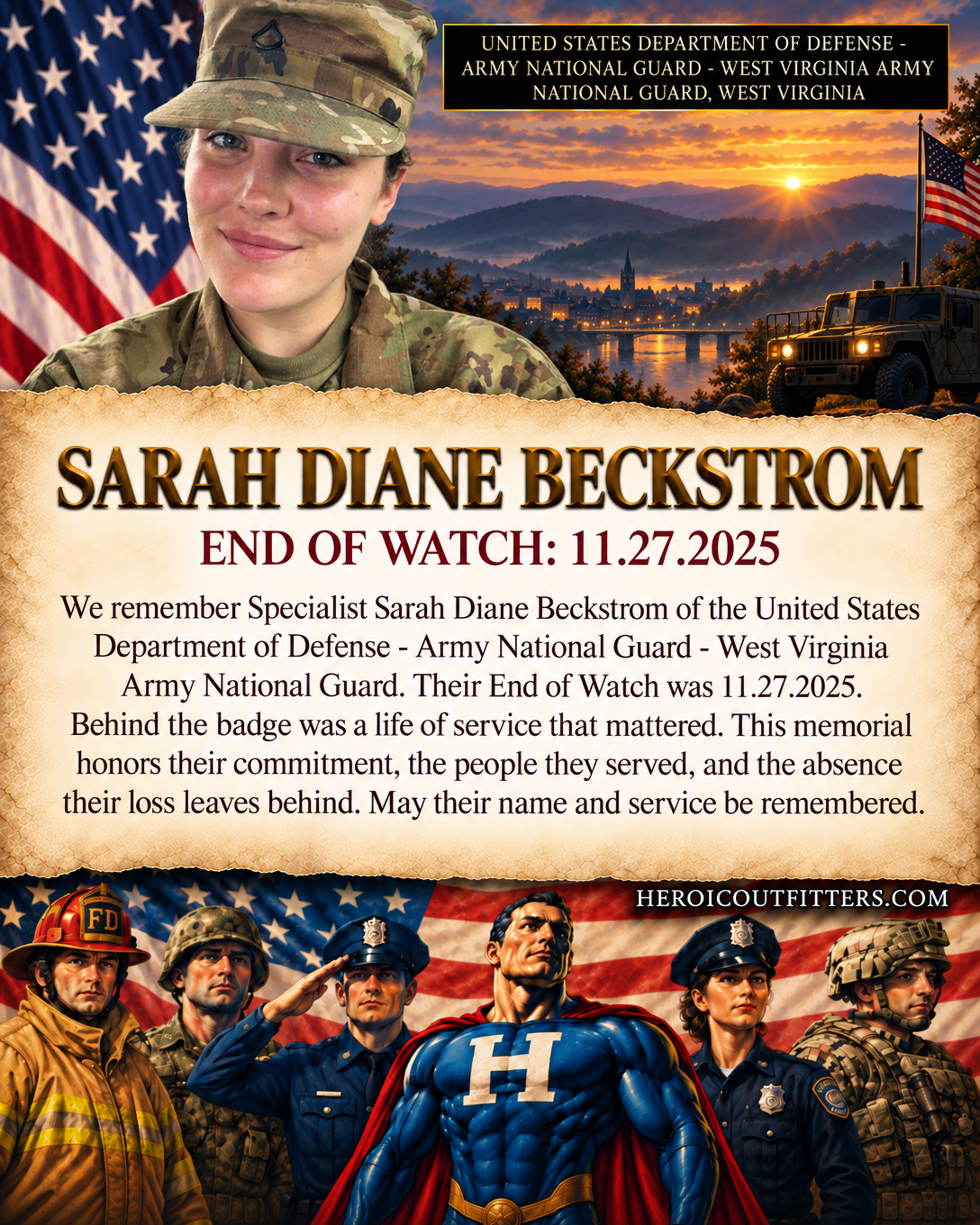 Specialist Sarah Diane Beckstrom, United States Department of Defense - Army National Guard - West Virginia Army National Guard, End of Watch 2025-11-27