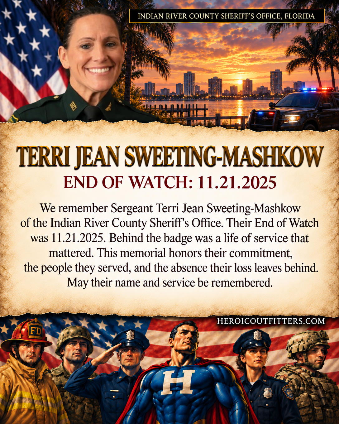 Sergeant Terri Jean Sweeting-Mashkow, Indian River County Sheriff's Office, End of Watch 2025-11-21