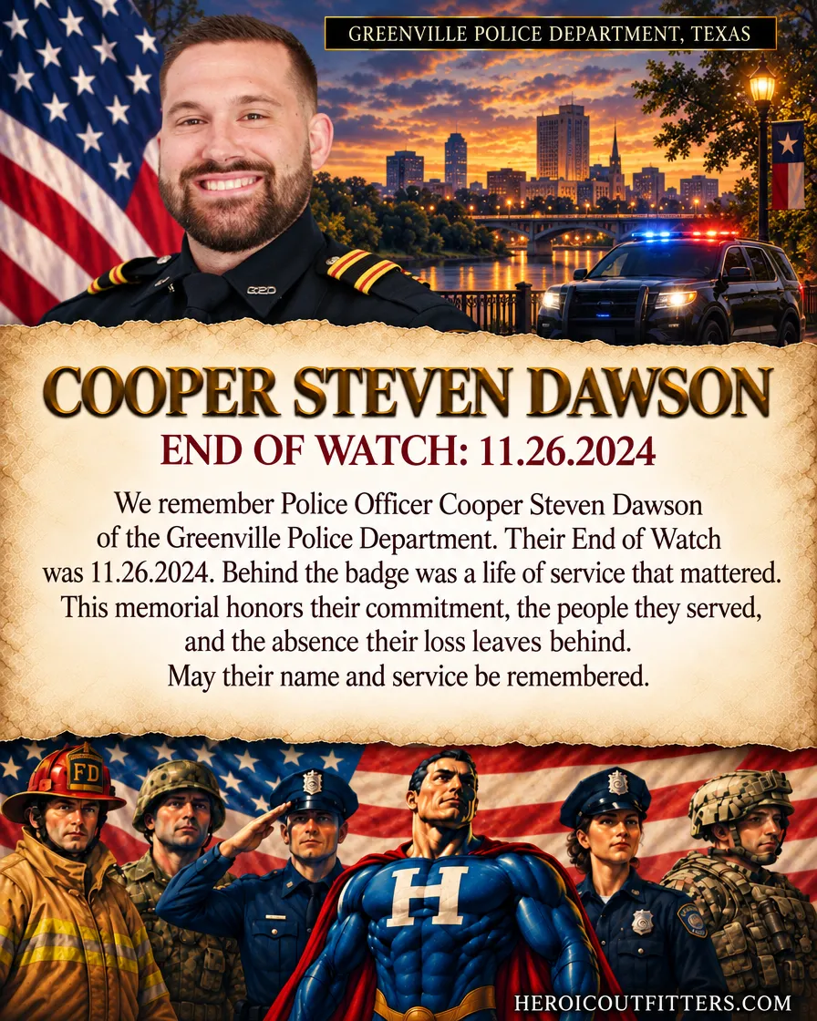 Police Officer Cooper Steven Dawson, Greenville Police Department, End of Watch 2024-11-26