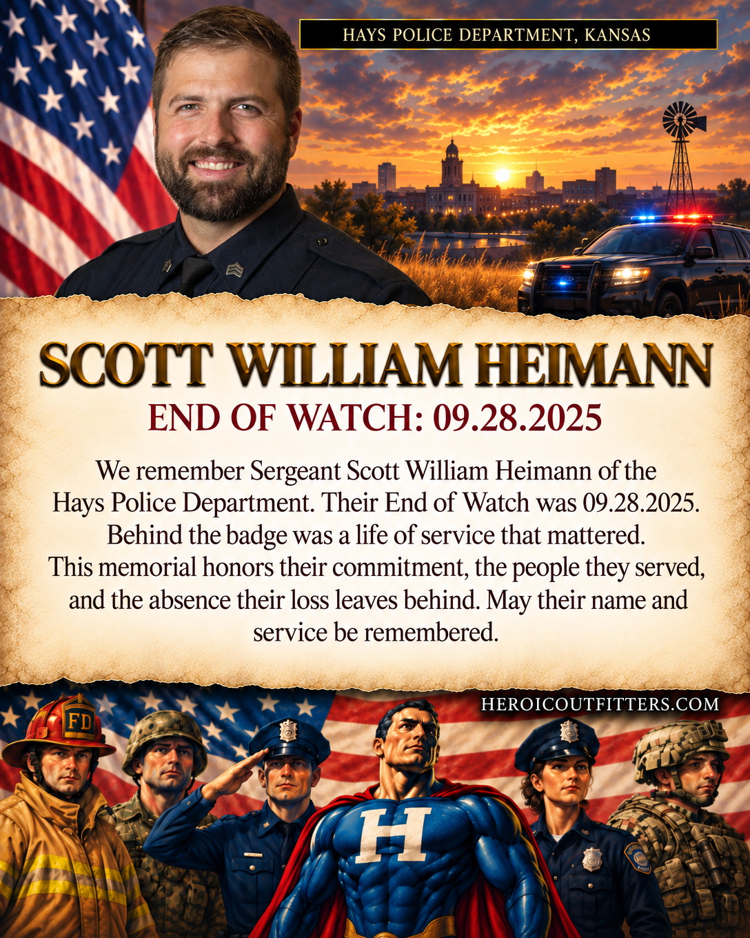 Sergeant Scott William Heimann, Hays Police Department, End of Watch 2025-09-28