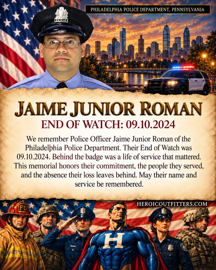 Police Officer Jaime Junior Roman, Philadelphia Police Department, End of Watch 2024-09-10