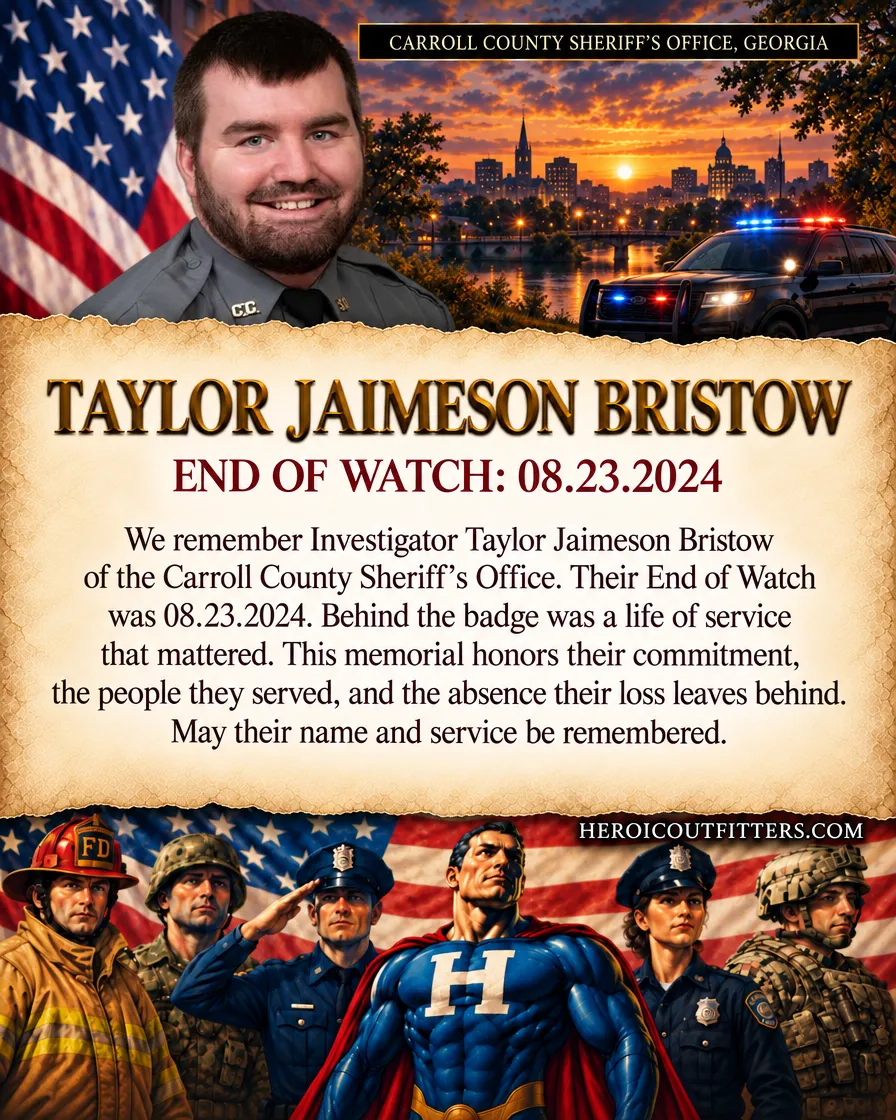 Investigator Taylor Jaimeson Bristow, Carroll County Sheriff's Office, End of Watch 2024-08-23