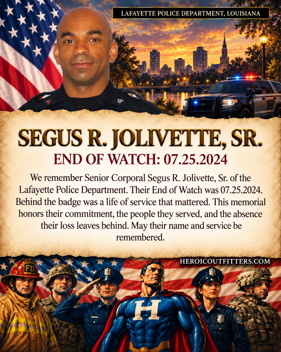 Senior Corporal Segus R. Jolivette, Sr., Lafayette Police Department, End of Watch 2024-07-25
