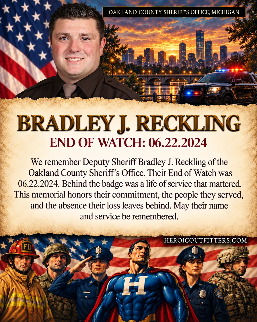 Deputy Sheriff Bradley J. Reckling, Oakland County Sheriff's Office, End of Watch 2024-06-22