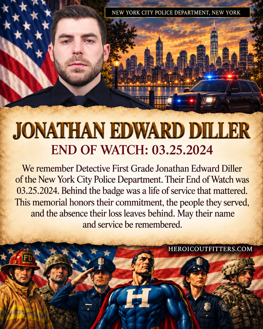 Detective First Grade Jonathan Edward Diller, New York City Police Department, End of Watch 2024-03-25