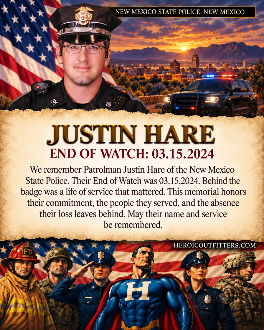 Patrolman Justin Hare, New Mexico State Police, End of Watch 2024-03-15