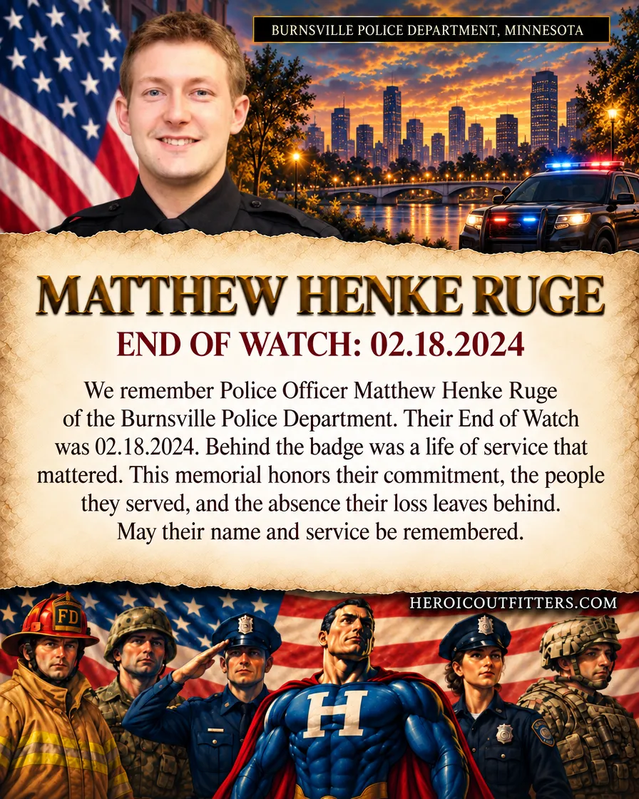 Police Officer Matthew Henke Ruge, Burnsville Police Department, End of Watch 2024-02-18