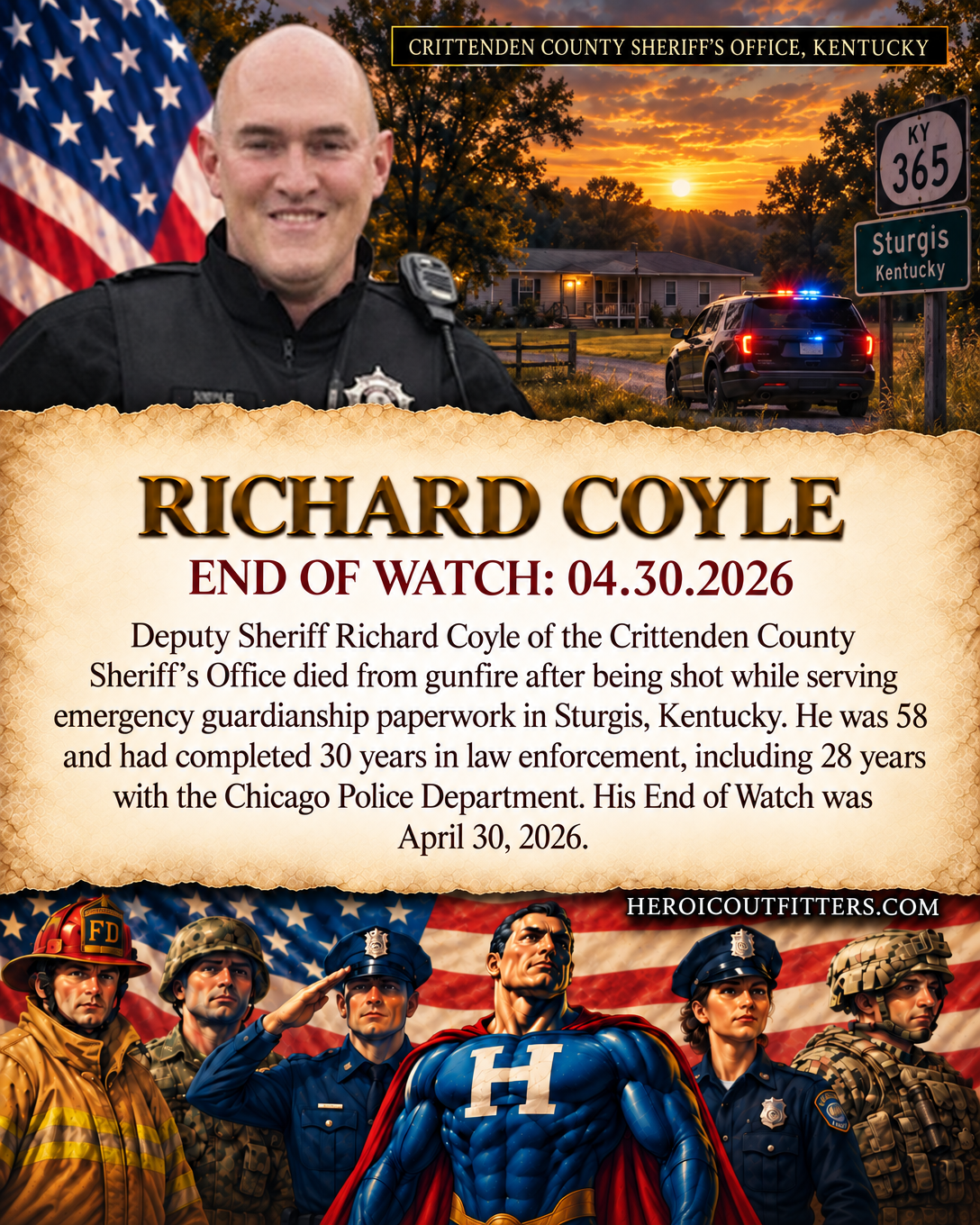 Deputy Sheriff Richard Coyle, Crittenden County Sheriff's Office, End of Watch 2026-04-30
