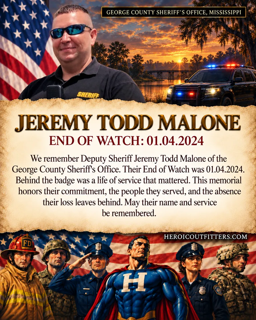 Deputy Sheriff Jeremy Todd Malone, George County Sheriff's Office, End of Watch 2024-01-04