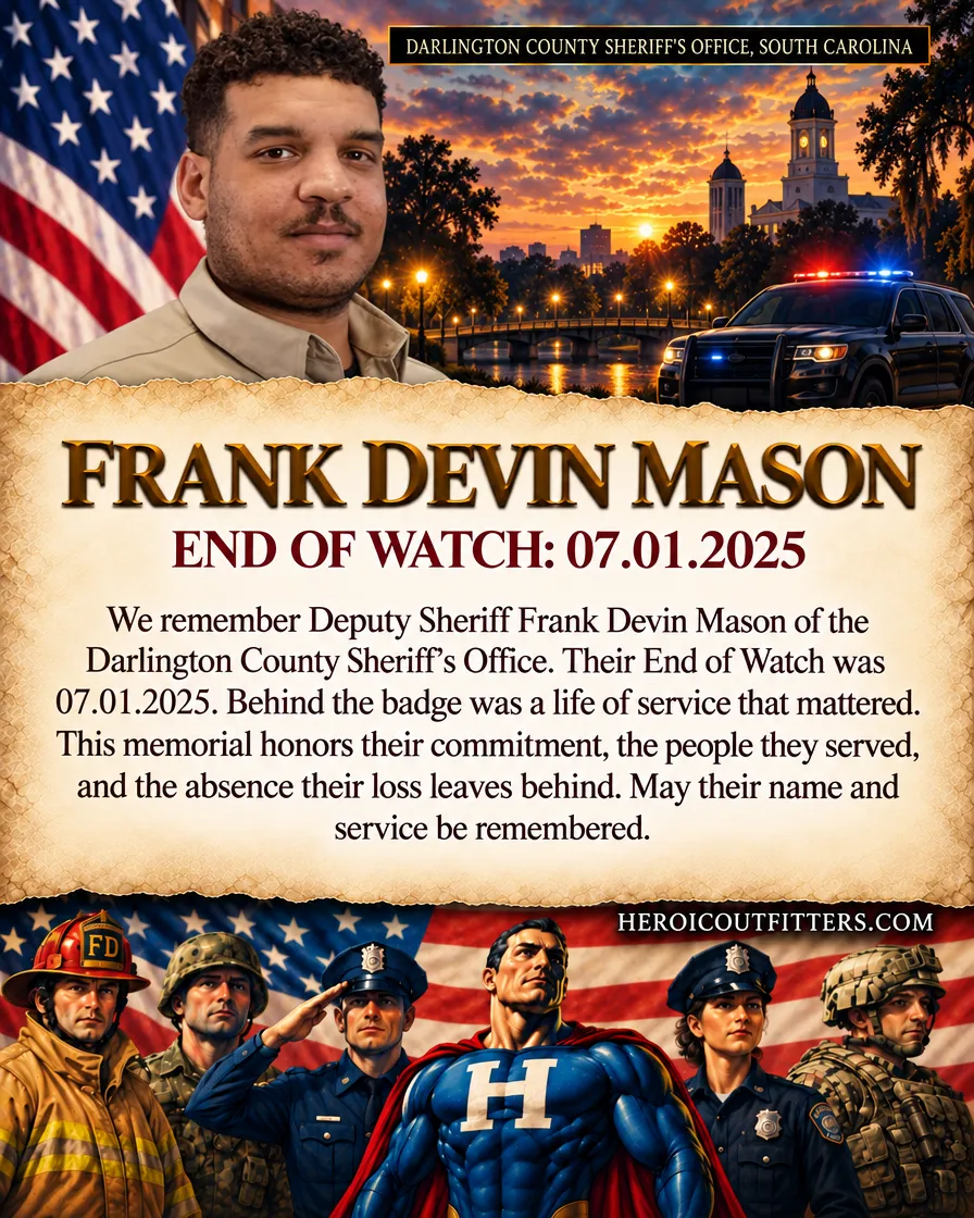 Deputy Sheriff Frank Devin Mason, Darlington County Sheriff's Office, End of Watch 2025-07-01