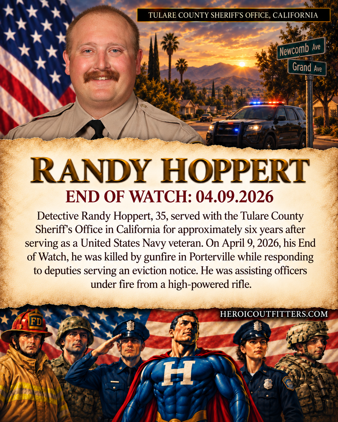 Detective Randy Hoppert, Tulare County Sheriff's Office, End of Watch 2026-04-09