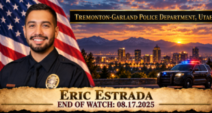 Police Officer Eric Estrada, Tremonton-Garland Police Department, End of Watch 2025-08-17