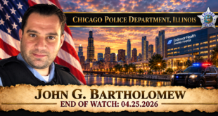 Police Officer John G. Bartholomew, Chicago Police Department, End of Watch 2026-04-25